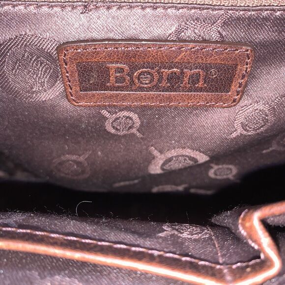 Born Metro Backpack Brown Leather Metal Studs Top Handle main image 6